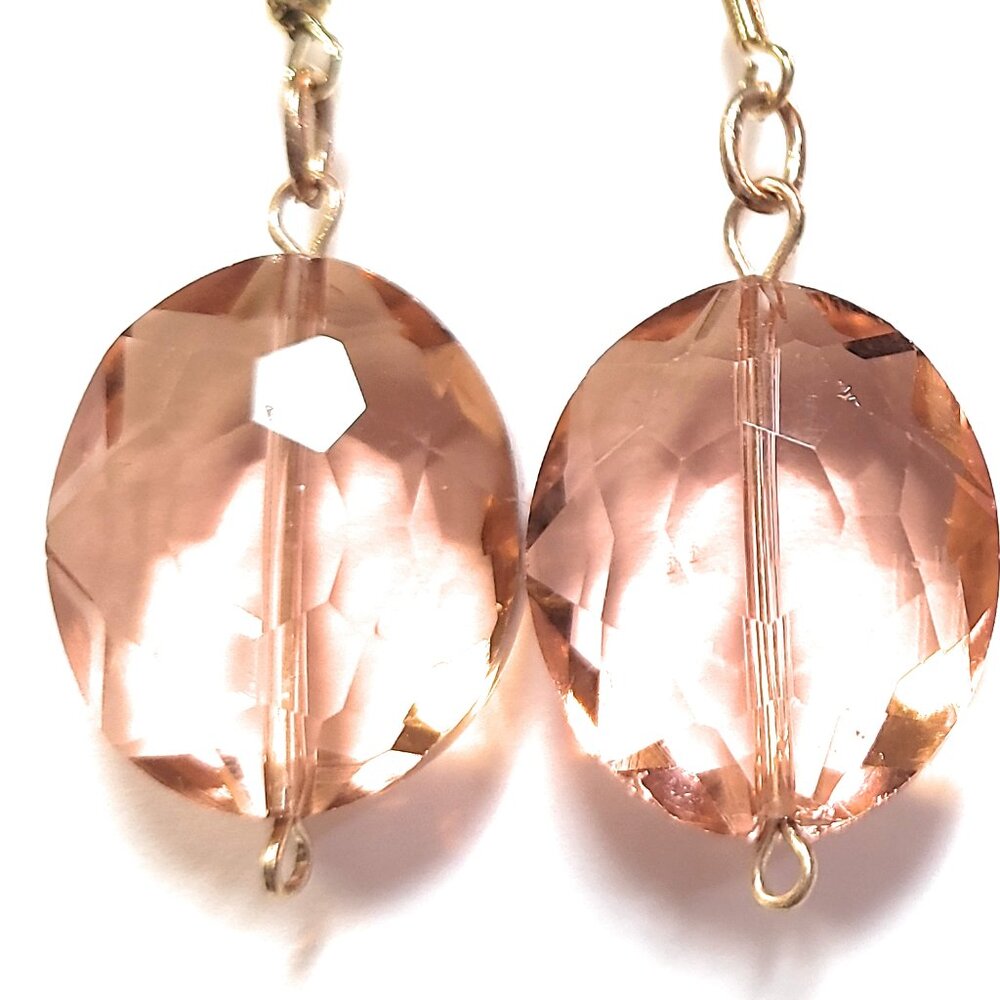 Peach Translucent Faceted Earrings